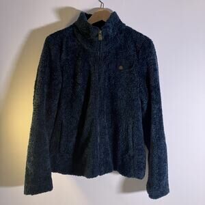 Pendleton Jacket Womens Small Sherpa Fleece Full Zip Plaid‎ Trim Pockets